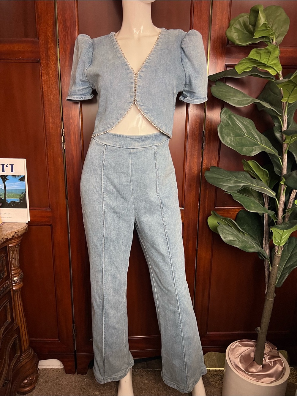 Light Wash Denim Jumpsuit